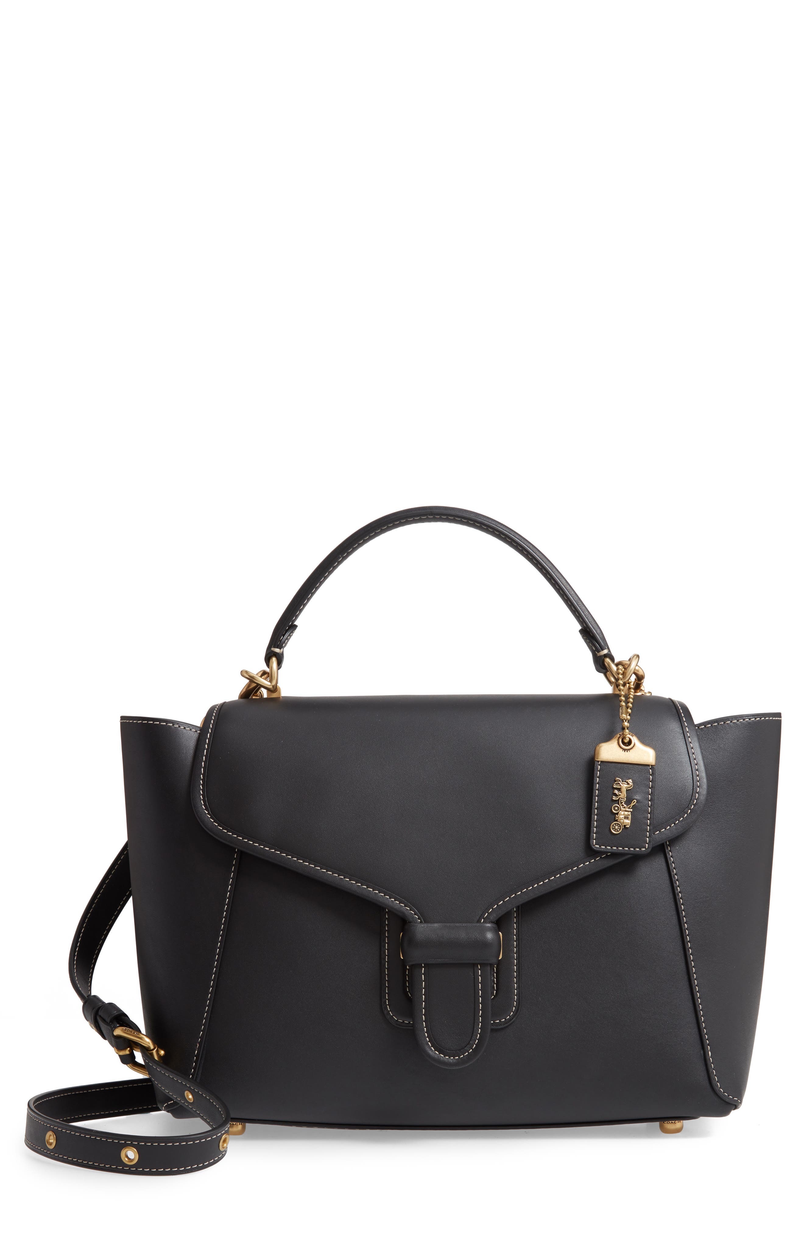 COACH Courier Leather Satchel, Main, color, 