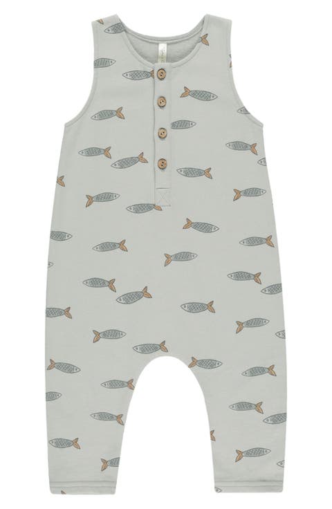 Sleeveless Print French Terry Romper (Baby)