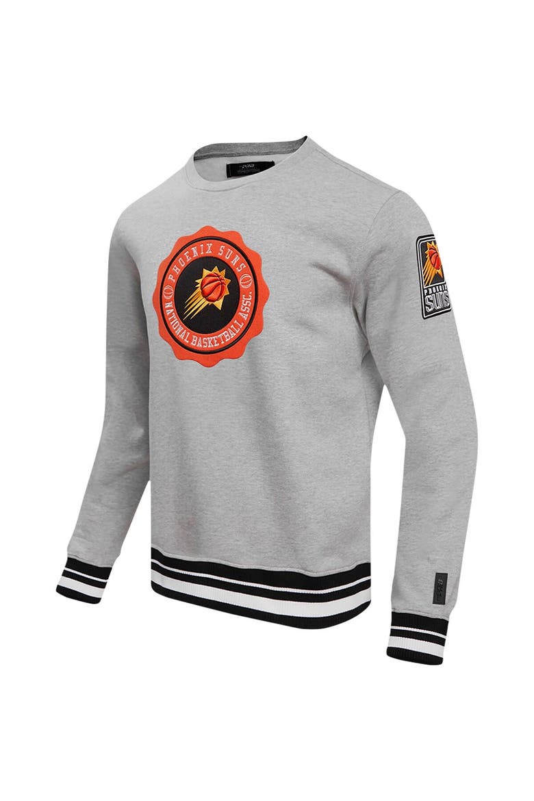 Men's Pro Standard Heather Gray Phoenix Suns Crest Emblem Pullover Sweatshirt, Alternate, color, Heather Gray
