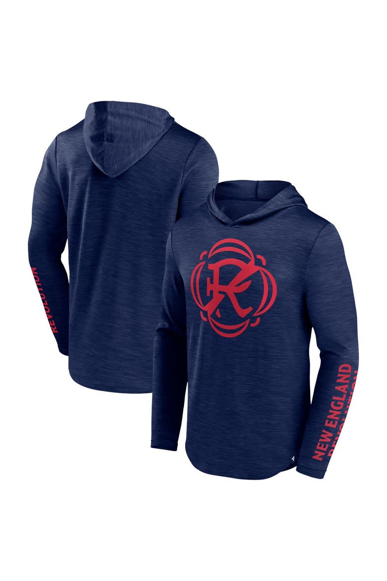 Men's Fanatics Branded Navy New England Revolution First Period Space-Dye Pullover Hoodie, Main, color, Navy
