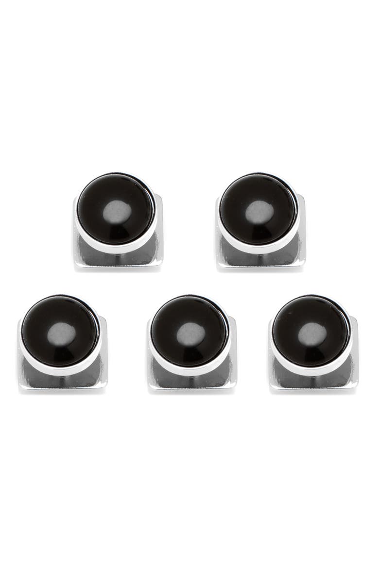 Onyx Cuff Links & Studs Set, Alternate, color, BLACK