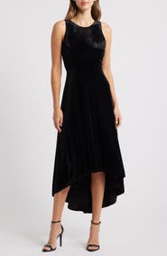 Halogen® Sleeveless High-Low Velvet Maxi Dress