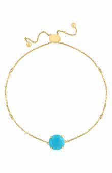 EFFY 14K Yellow Gold Diamond Turquoise Bracelet - 0.02 ctw.