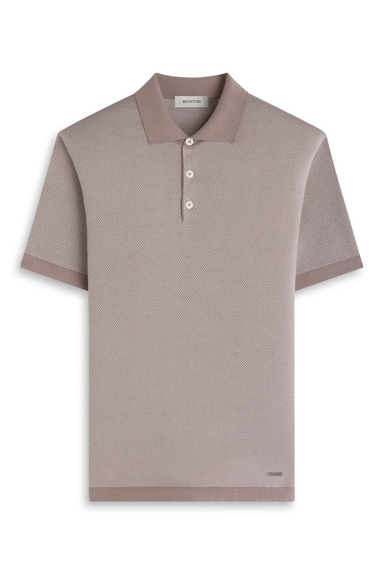Geometric Jacquard Polo Sweater, Alternate, color, WALNUT