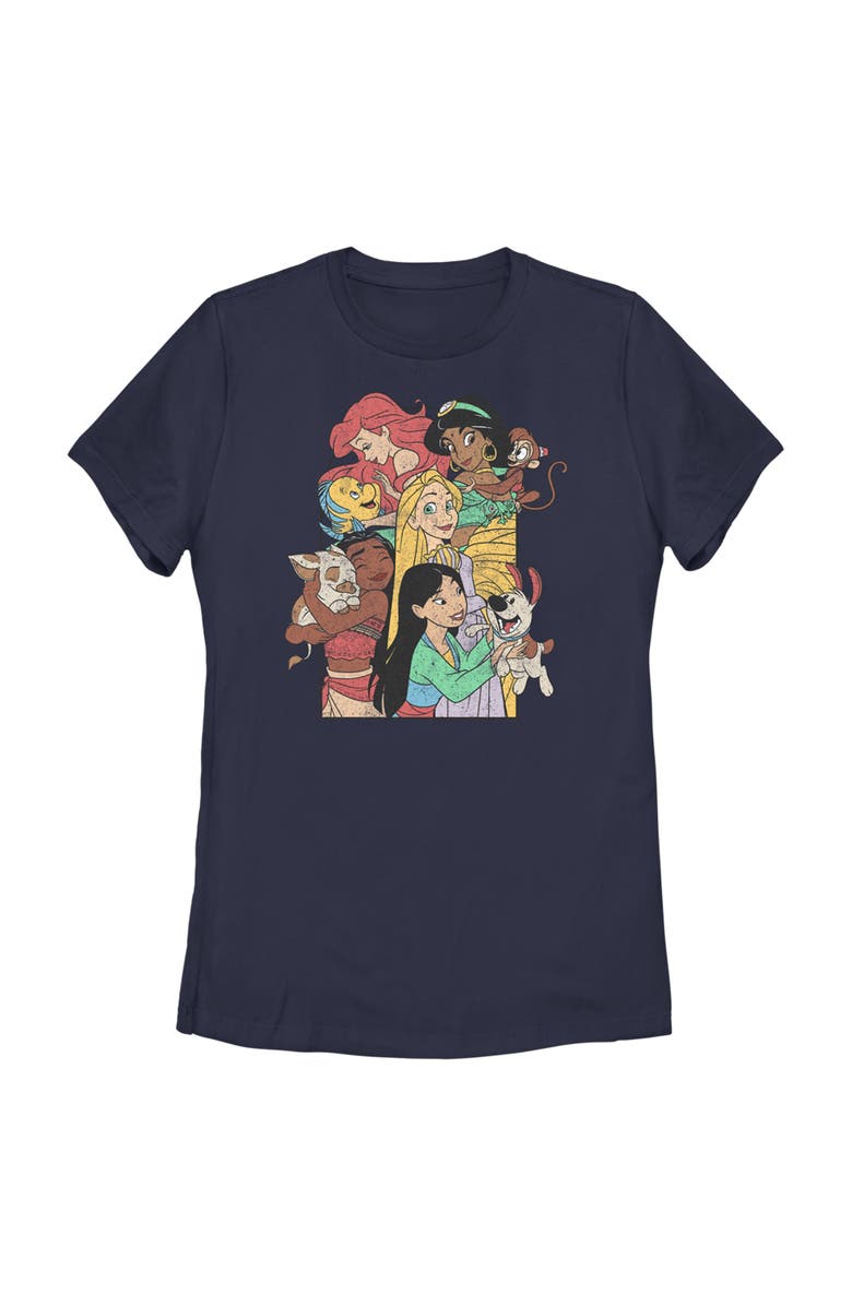 Disney Women's Disney Princess Pets Distressed Graphic T-Shirt, Main, color, Navy Blue
