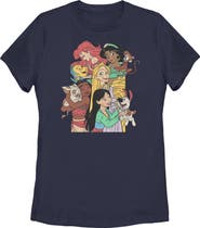 Disney Women's Disney Princess Pets Distressed  Graphic T-Shirt