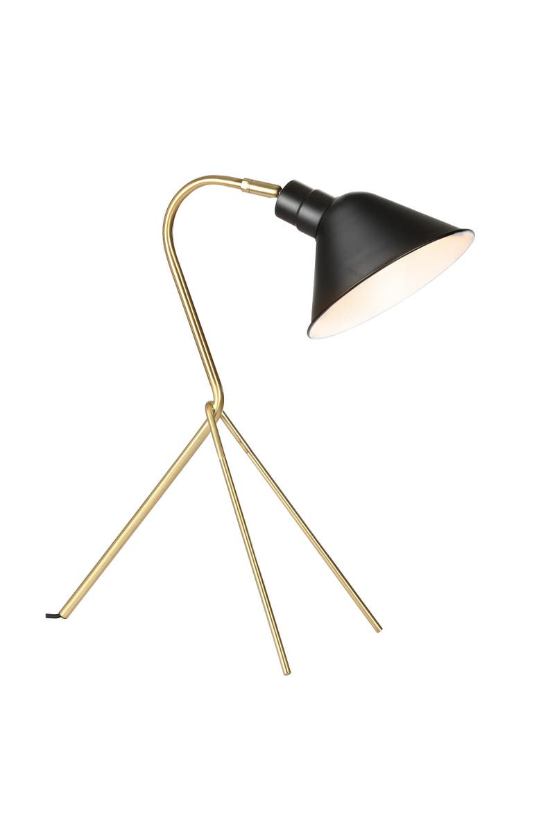 JONATHAN Y Mae 20.25" Brass LED Task Lamp, Brass Gold/Black, Main, color, Brass Gold