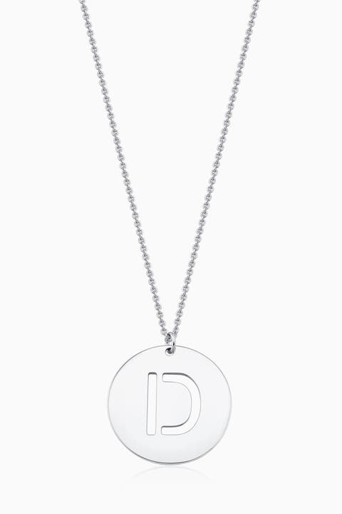 Say My Name Initial Pendant Necklace in Sterling Silver