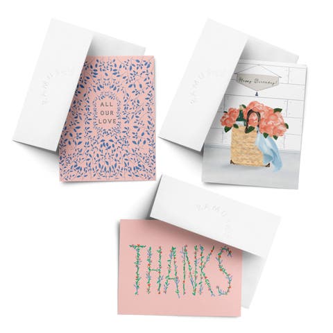 Everyday Greeting Card Pack (3ct) "Love, Thanks, Peonies"