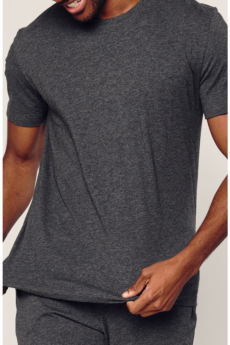 Crewneck Pima Cotton Short Sleeve Pajama T-Shirt, Main, color, GREY