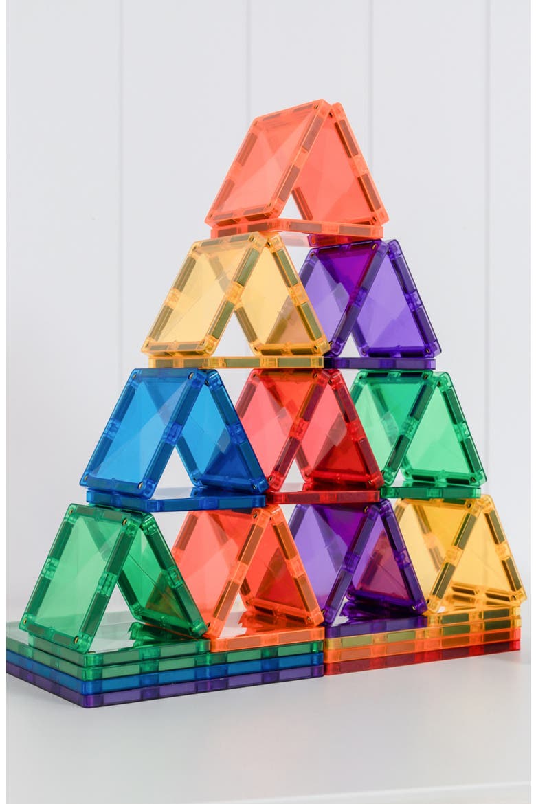 Kids' Rainbow Magnetic Tiles 40-Piece Square Pack, Alternate, color, RAINBOW