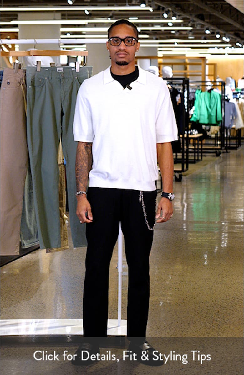 Textured Stitch Short Sleeve Polo Sweater, sales video thumbnail