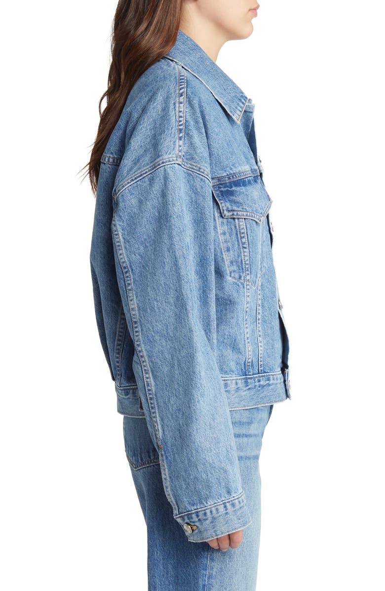 SLVRLAKE Detroit Oversize Denim Trucker Jacket, Alternate, color, 