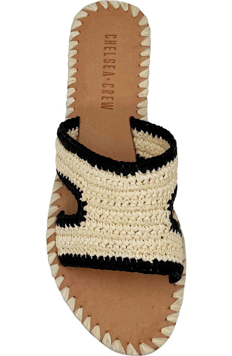 CHELSEA CREW Theo Crochet Slide Sandal, Alternate, color, Beige Raffia