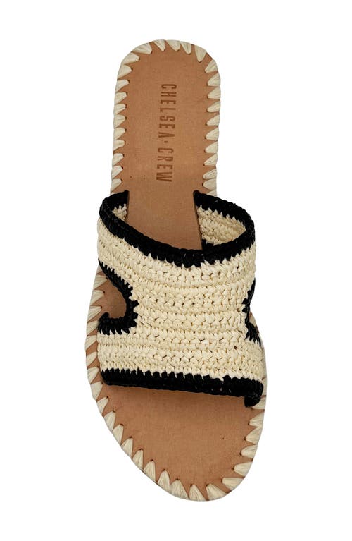 Shop Chelsea Crew Theo Crochet Slide Sandal In Beige Raffia
