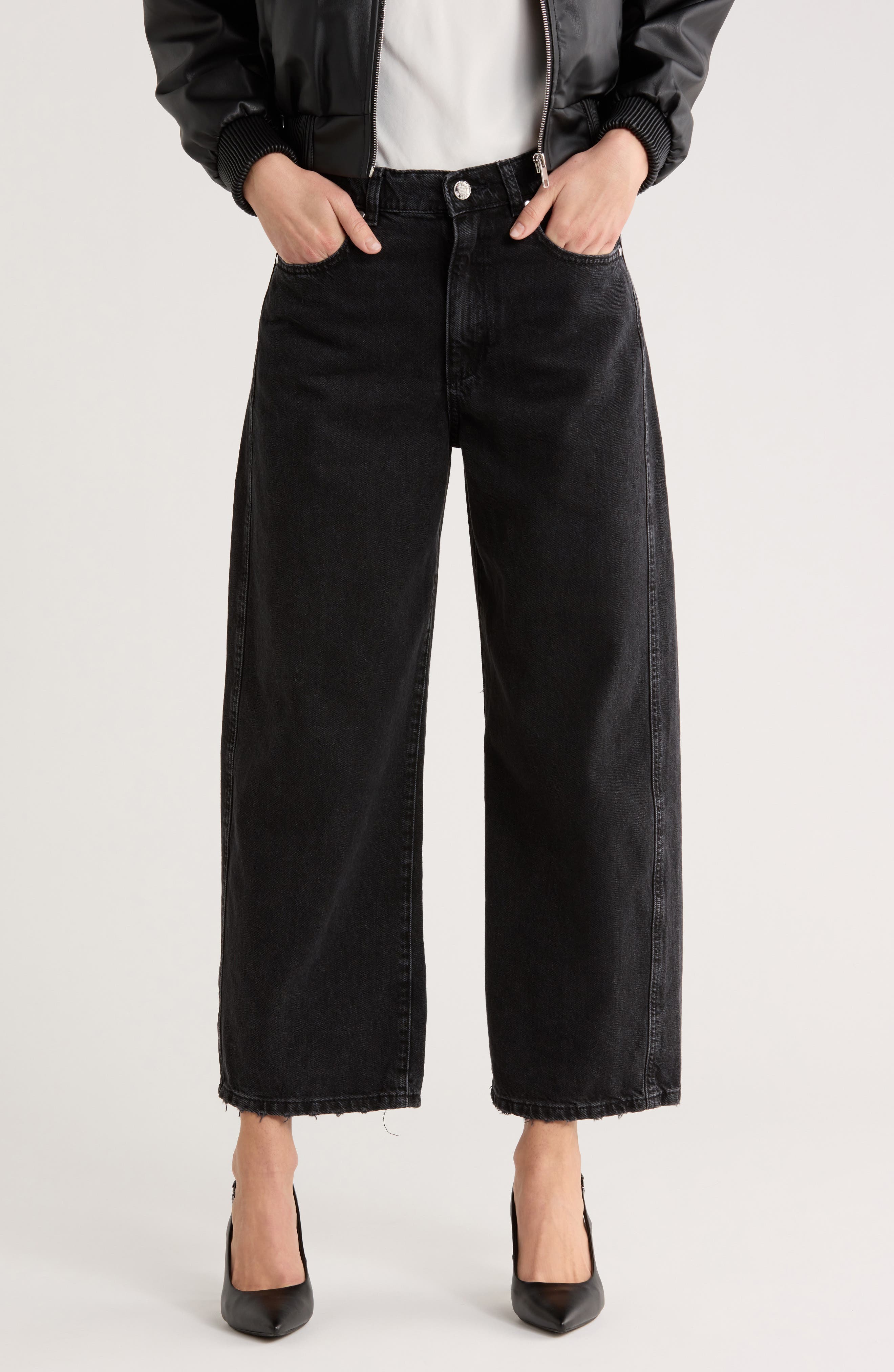 JASON WU High Waist Ankle Relaxed Barrel Jeans