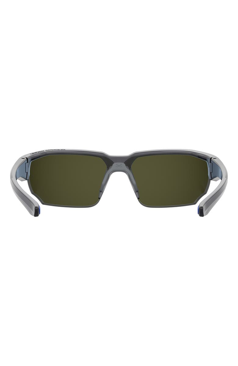 Under Armour 70mm Polarized Oversize Sport Sunglasses, Alternate, color, Grey
