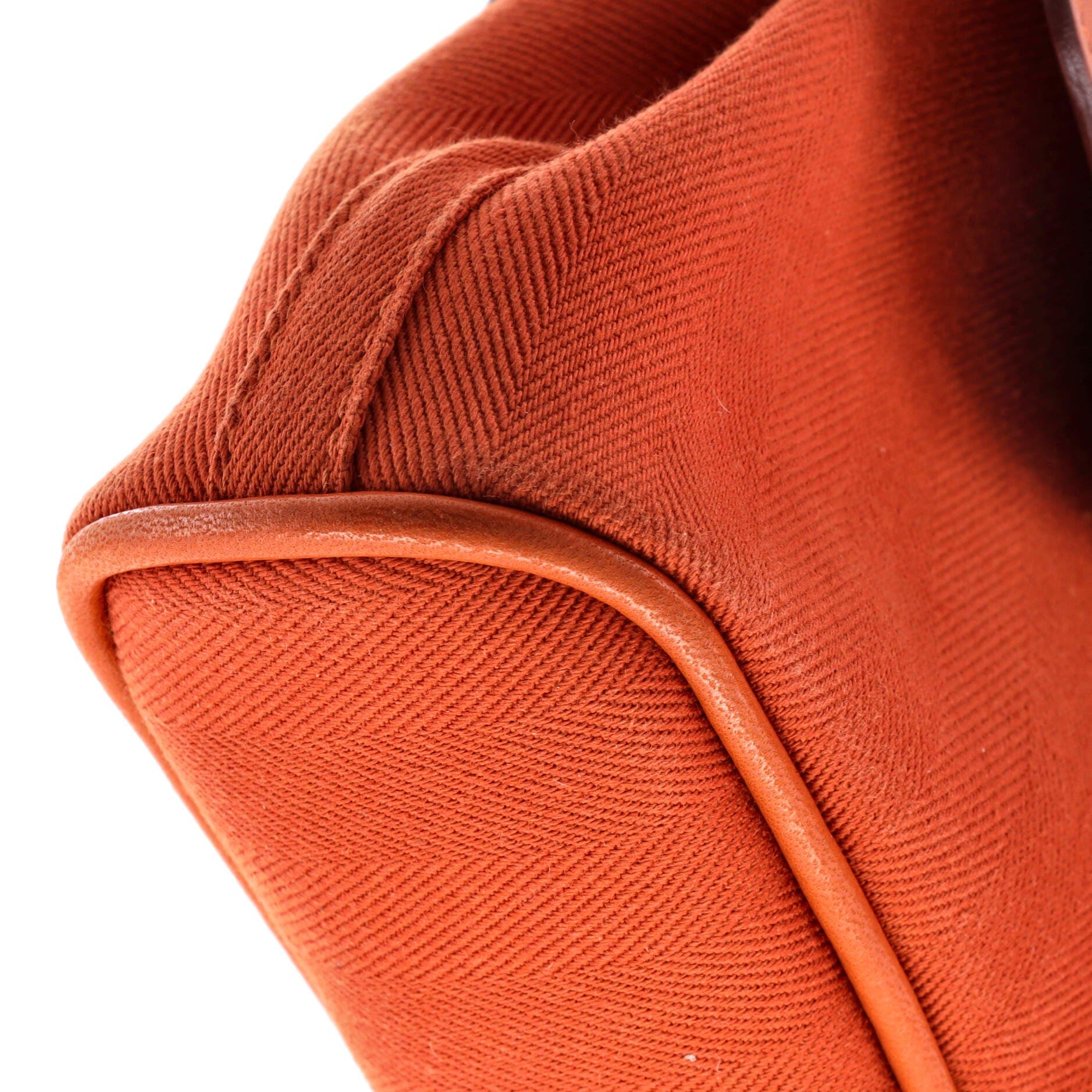 Pre-Owned Hermes Valparaiso East West Bag Toile and Leather PM, Alternate, color, Potiron