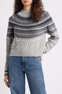 525 America Ayana Fair Isle Mixed Stitch Sweater