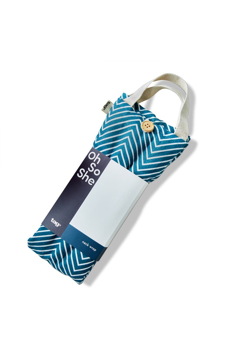 tag Chevron Warming Neck Wrap Teal Cotton Everyday, Main, color, Teal