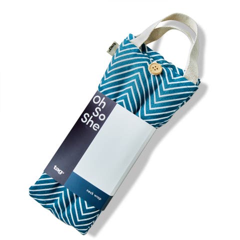 Chevron Warming Neck Wrap Teal Cotton Everyday