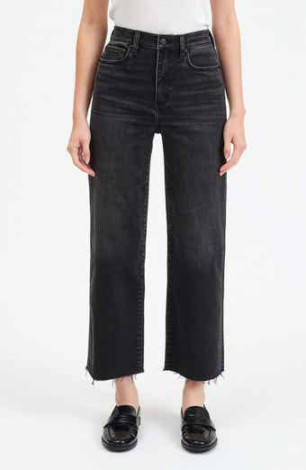 DAZE Pleaser High Waist Raw Hem Crop Jeans