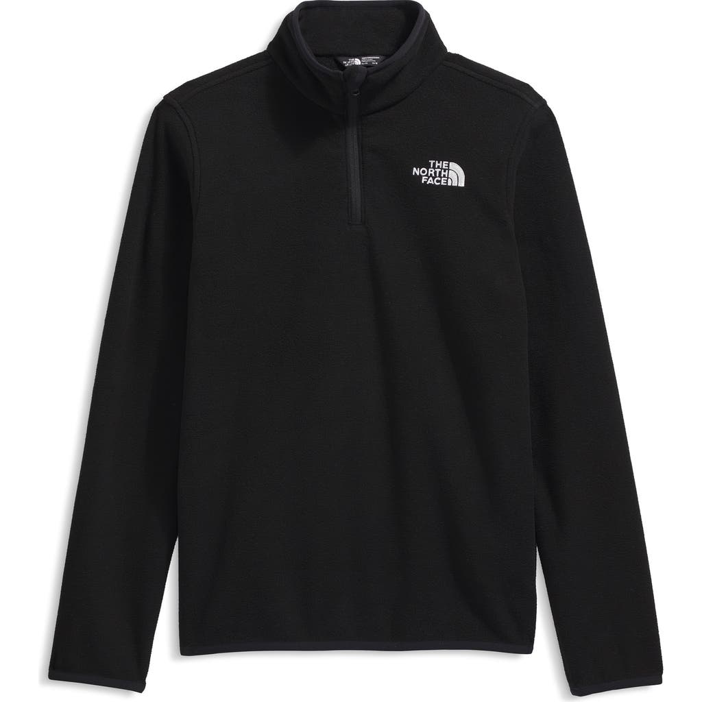 The North Face Kids' Glacier Quarter Zip Polar Fleece Sweater In Black