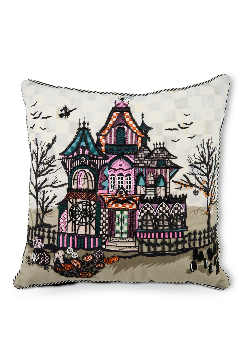 Haunted House Throw Pillow, Main, color, MULTI