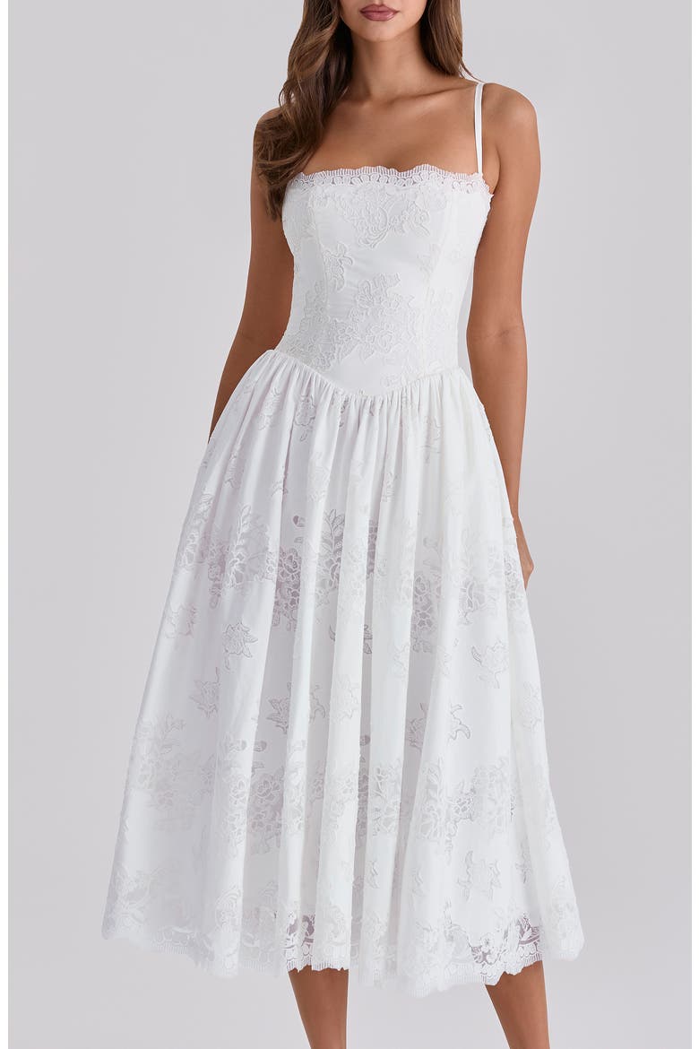 Chloe Broderie Anglaise Party Dress, Alternate, color, WHITE
