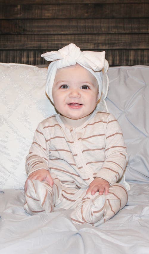 Everly Grey Jersey Long Sleeve Footie In White