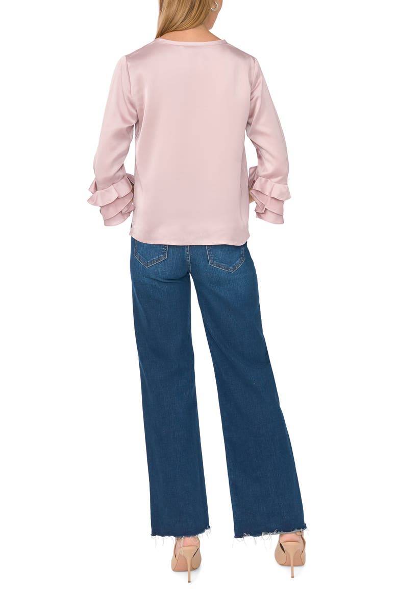 Ruffle Sleeve Satin Top, Alternate, color, EUPHORIA