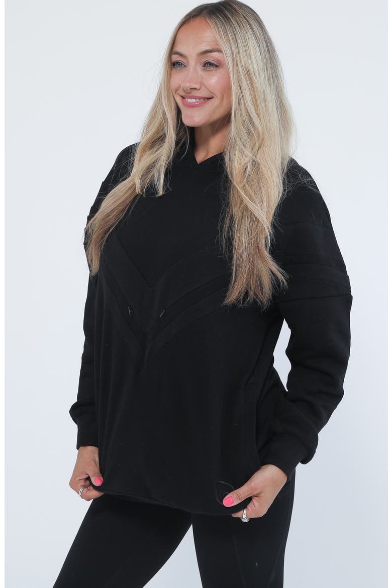 Isabella Organic Nursing and Pregnancy Hoodie, Alternate, color, Noir