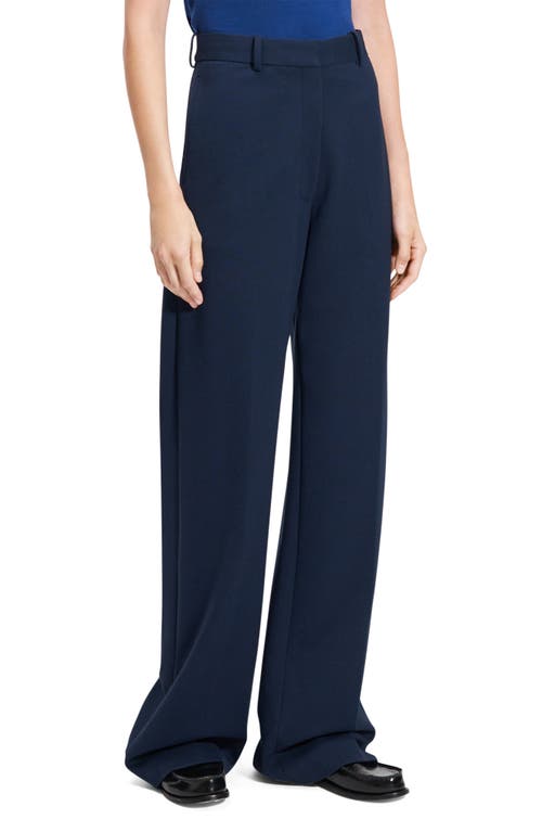 Theory Classic Wide Leg Pants In Brght Navy
