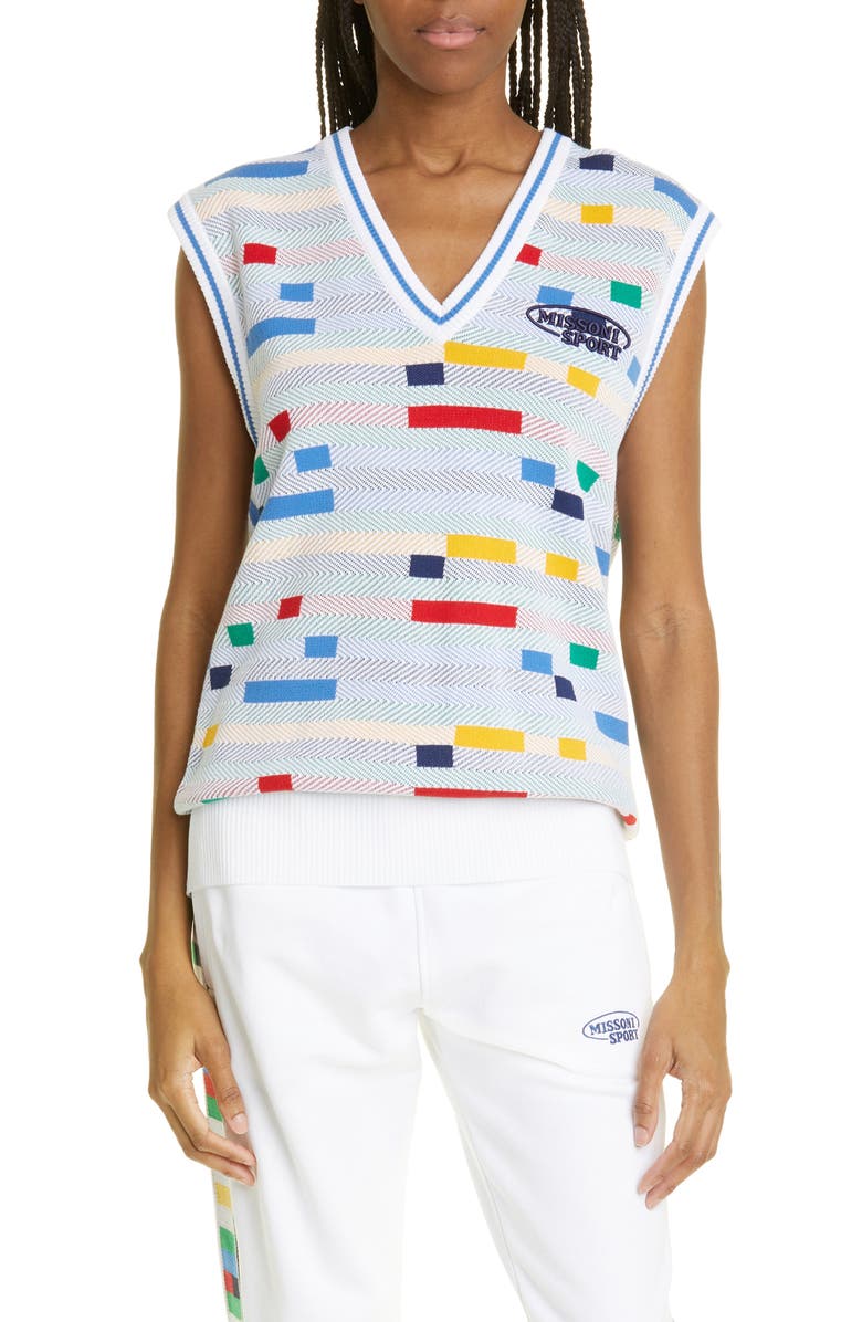 Missoni Sport V-Neck Sweater Vest, Main, color, 