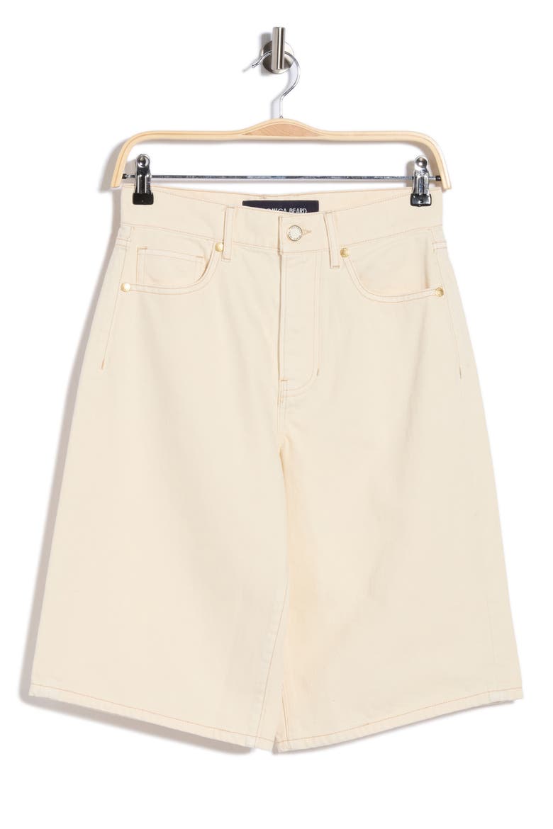 High Waist Denim Shorts, Alternate, color, ECRU