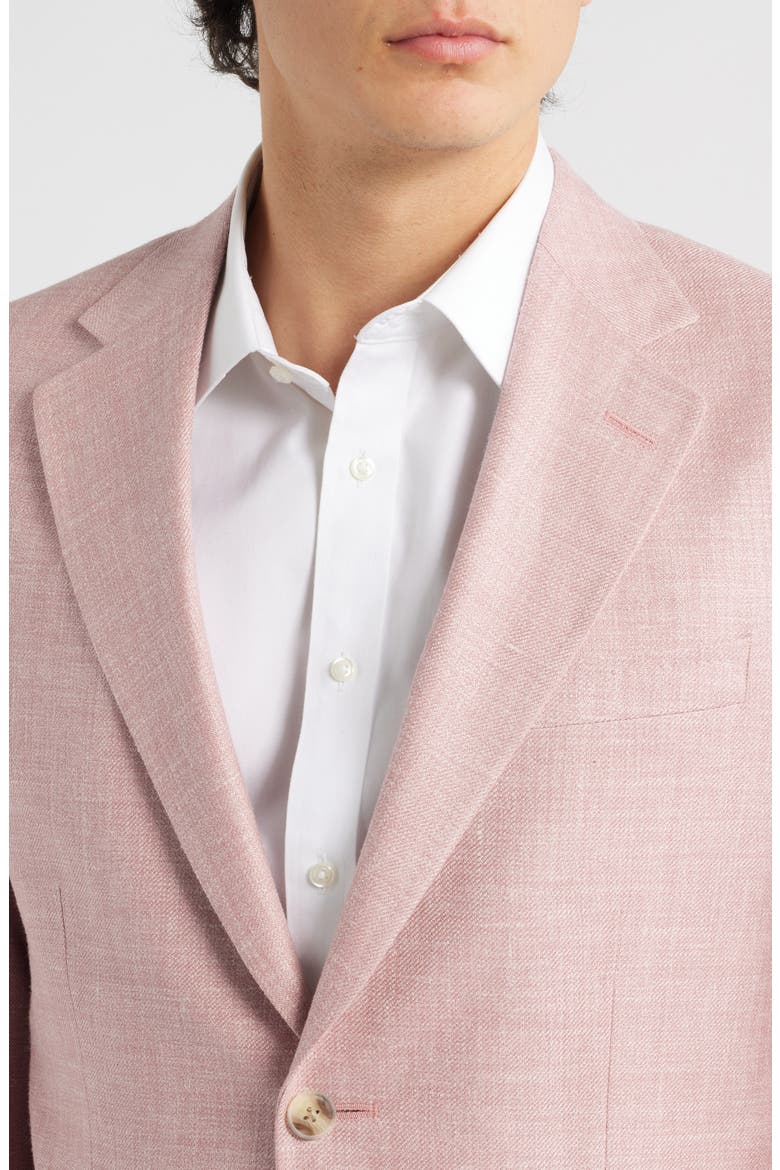 Hyperlight Soft Light Pink Mélange Silk & Linen Blend Sport Coat, Alternate, color, PINK