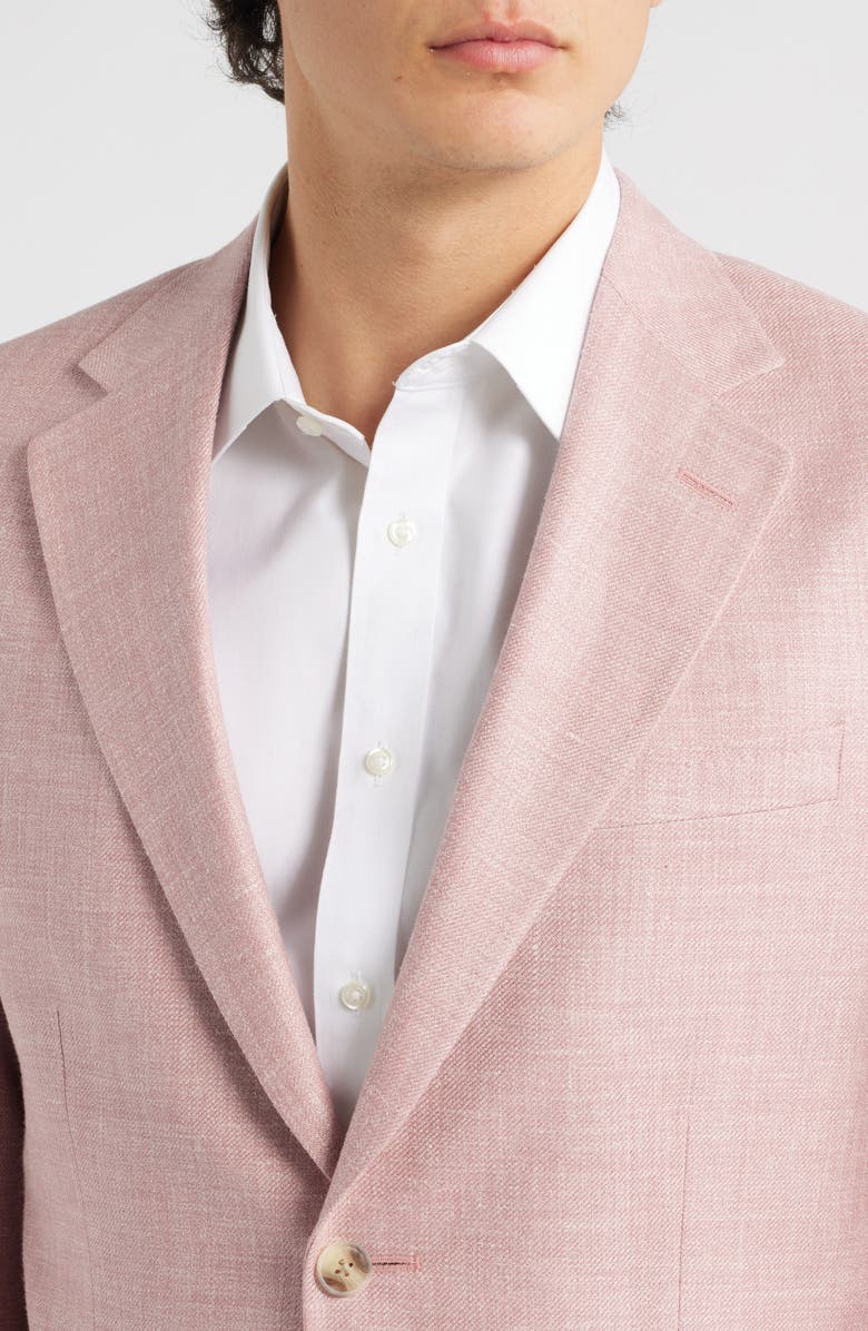 Peter Millar Hyperlight Soft Light Pink Mélange Silk & Linen Blend Sport Coat, Alternate, color,
