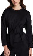 Kenneth Cole Belted Long Sleeve Crewneck Top
