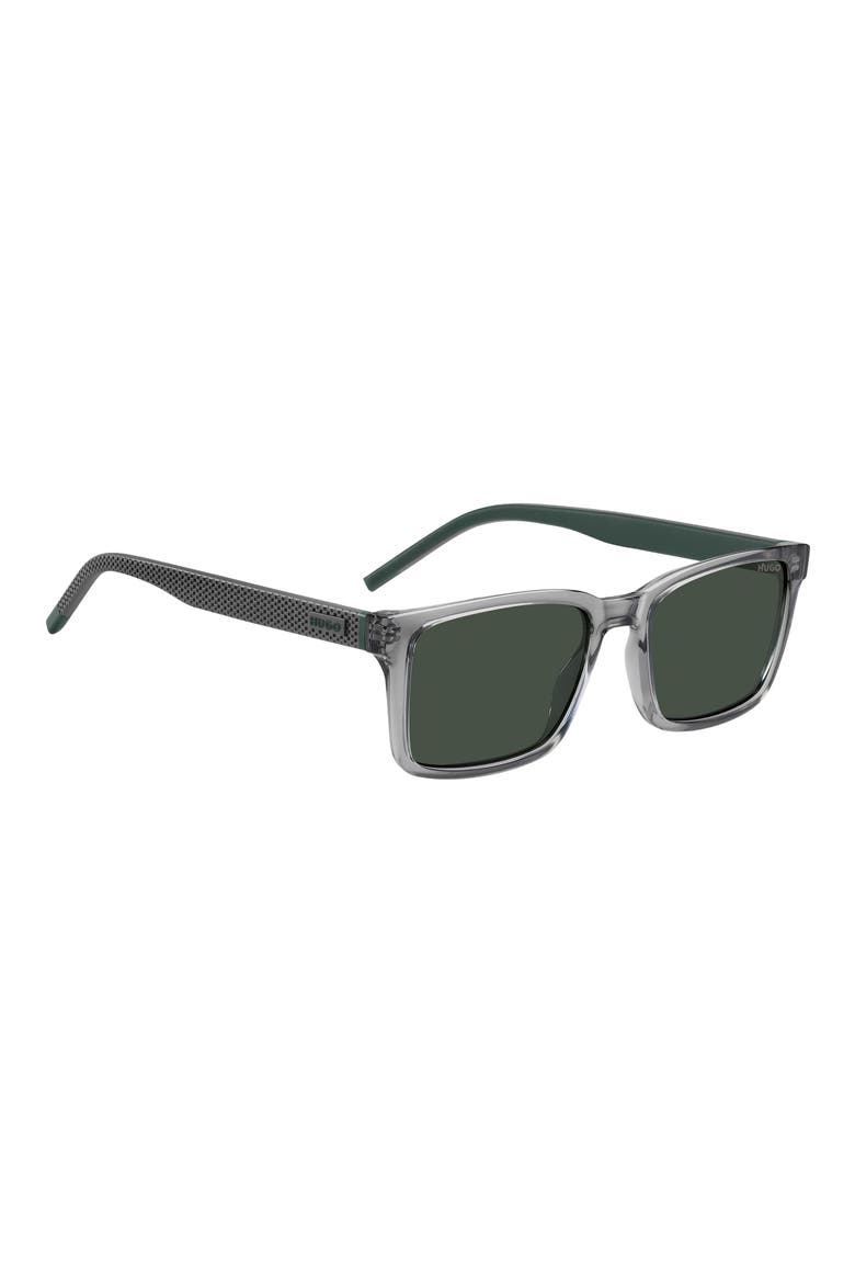 55mm Rectangular Sunglasses, Alternate, color, GREY/ GREEN