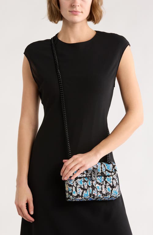 Kurt Geiger London Leopard Pattern Sequined Mini Brixton Shoulder Bag In Gray