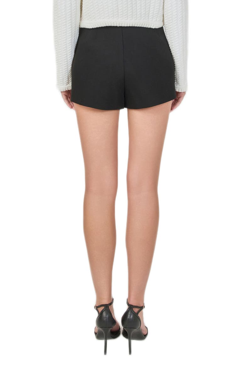Pleated Low Rise Shorts, Alternate, color, BLACK