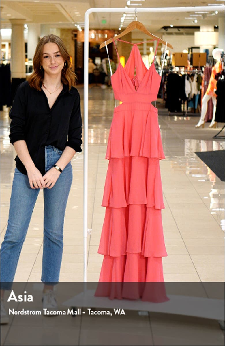 Tier & Now Waist Cutout Gown, sales video thumbnail
