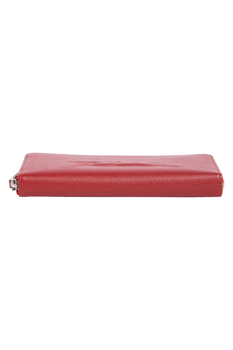 Zip Around Leather Wallet, Alternate, color, VERMILLION