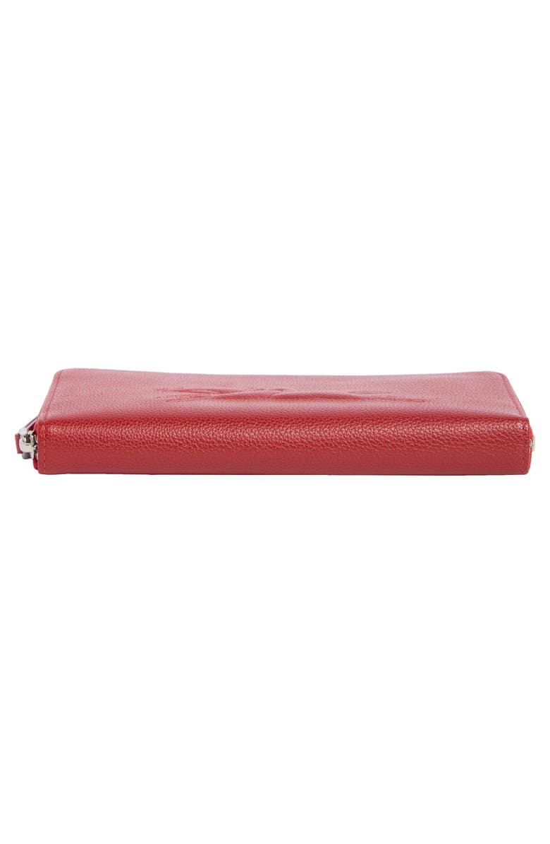 Longchamp Zip Around Leather Wallet, Alternate, color, Vermillion