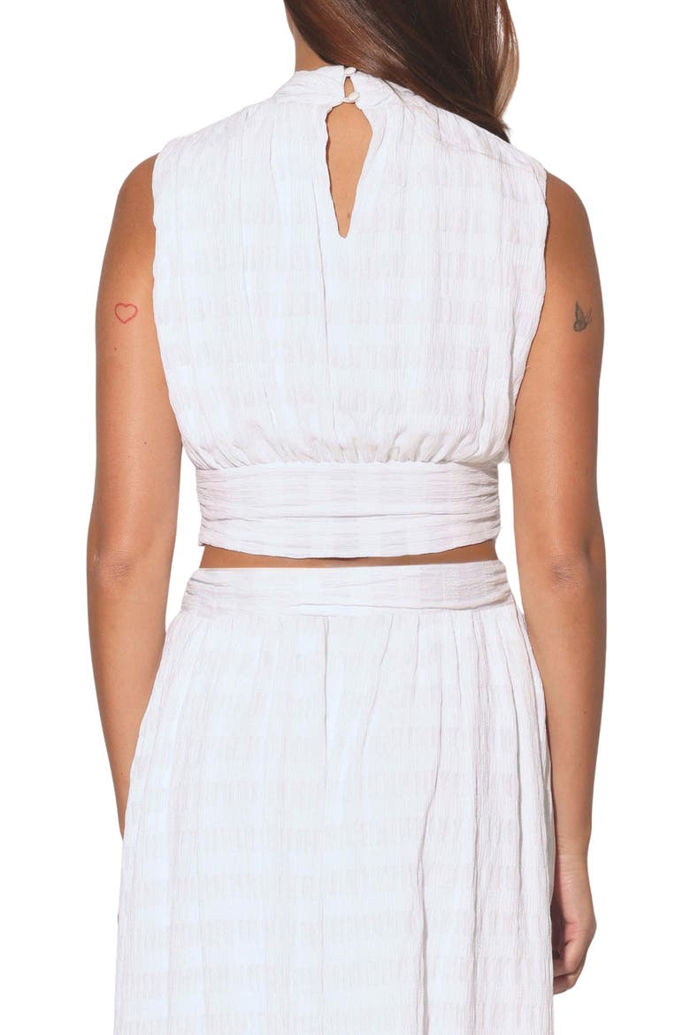 Asha Pleated Crop Top, Alternate, color, IVORY