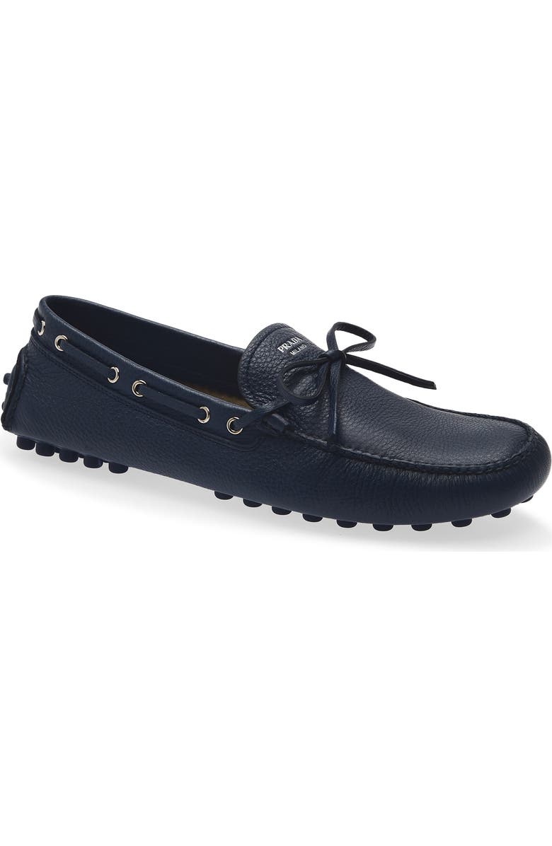 Prada Grid Driving Loafer, Main, color, Baltico