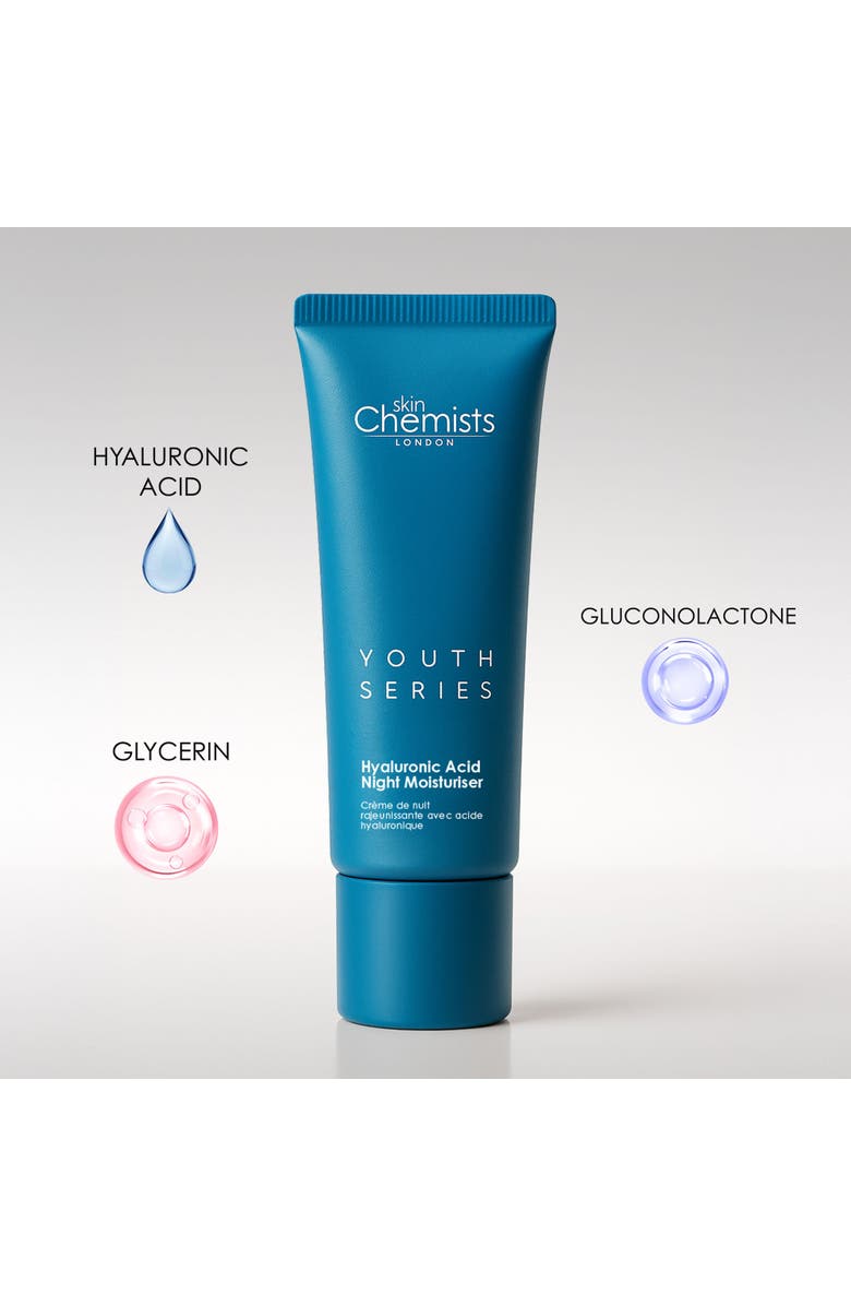 SKINCHEMISTS Youth Series 1% Hyaluronic Acid Night Moisturiser 50ml, Alternate, color, White
