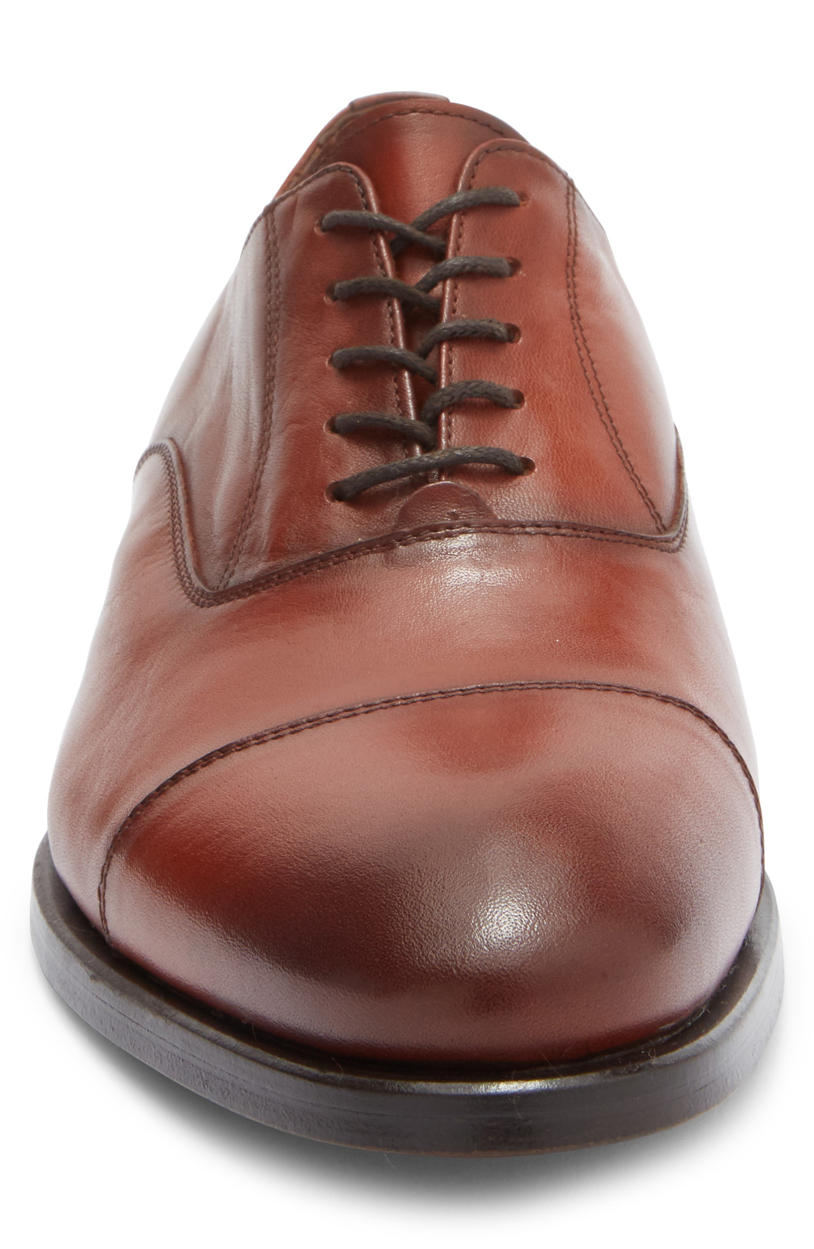 ANTONIO MAURIZI Cap Toe Oxford, Alternate, color, Cognac