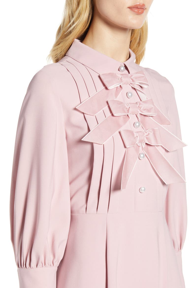 x Atlantic-Pacific Bow Detail Fit & Flare Dress (Nordstrom Exclusive), Alternate, color, PINK ZEPHYR