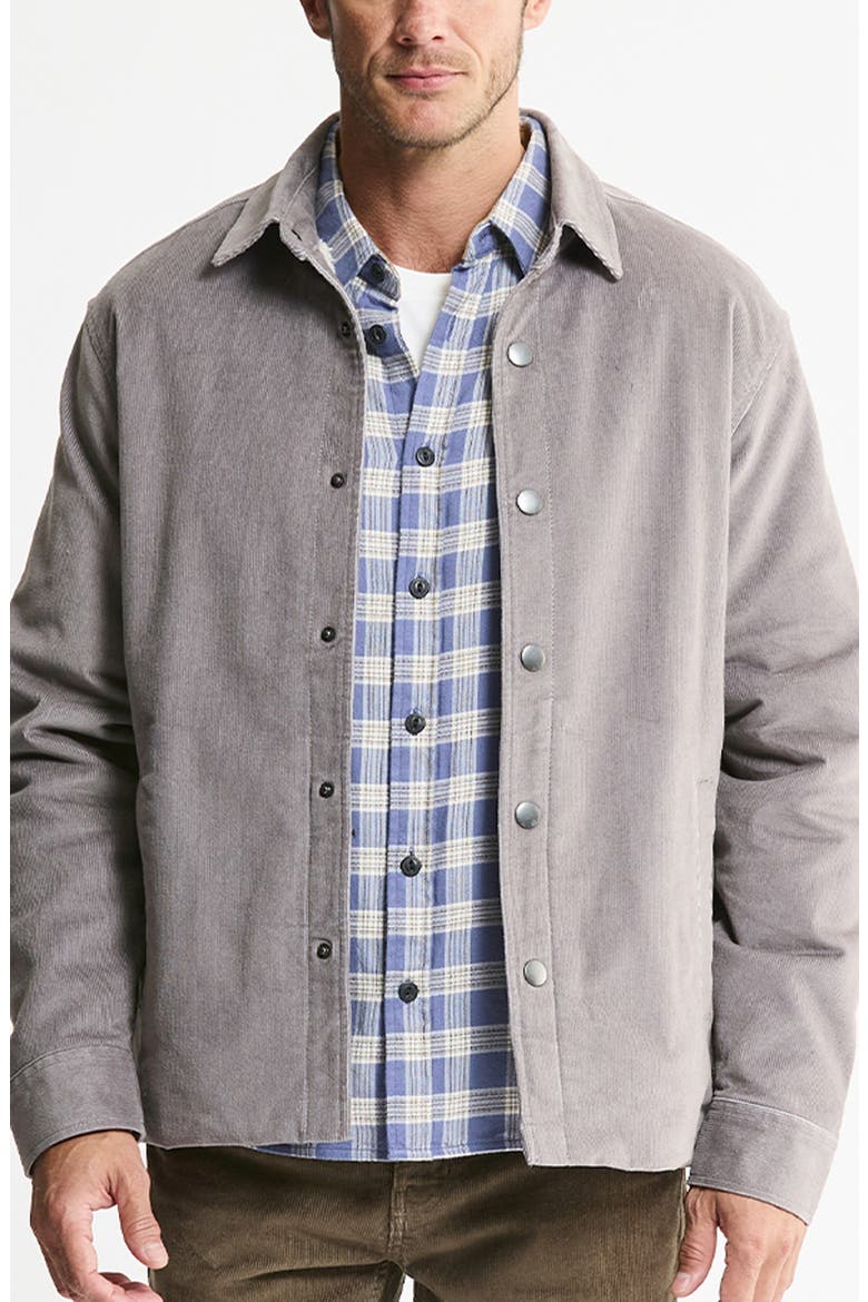 Fleece Lined Corduroy Shirt Jacket, Main, color, LIGHT GREY